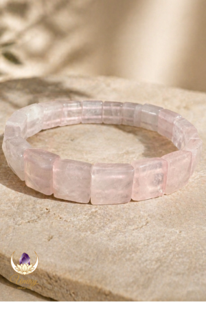 Pembe Kuvars Rolex Kesim Bileklik